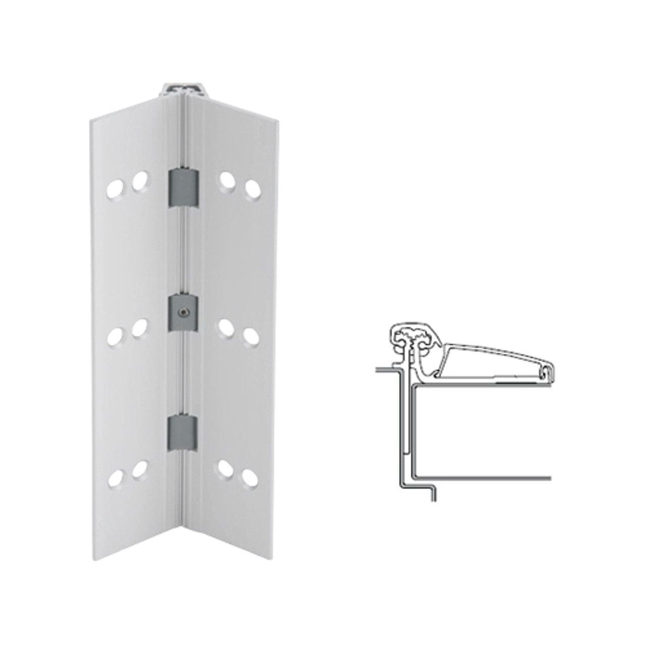 045XY-US28-95-SECWDWD IVES Adjustable Half Surface Continuous Geared Hinges with Security Screws - Hex Pin Drive in Satin Aluminum