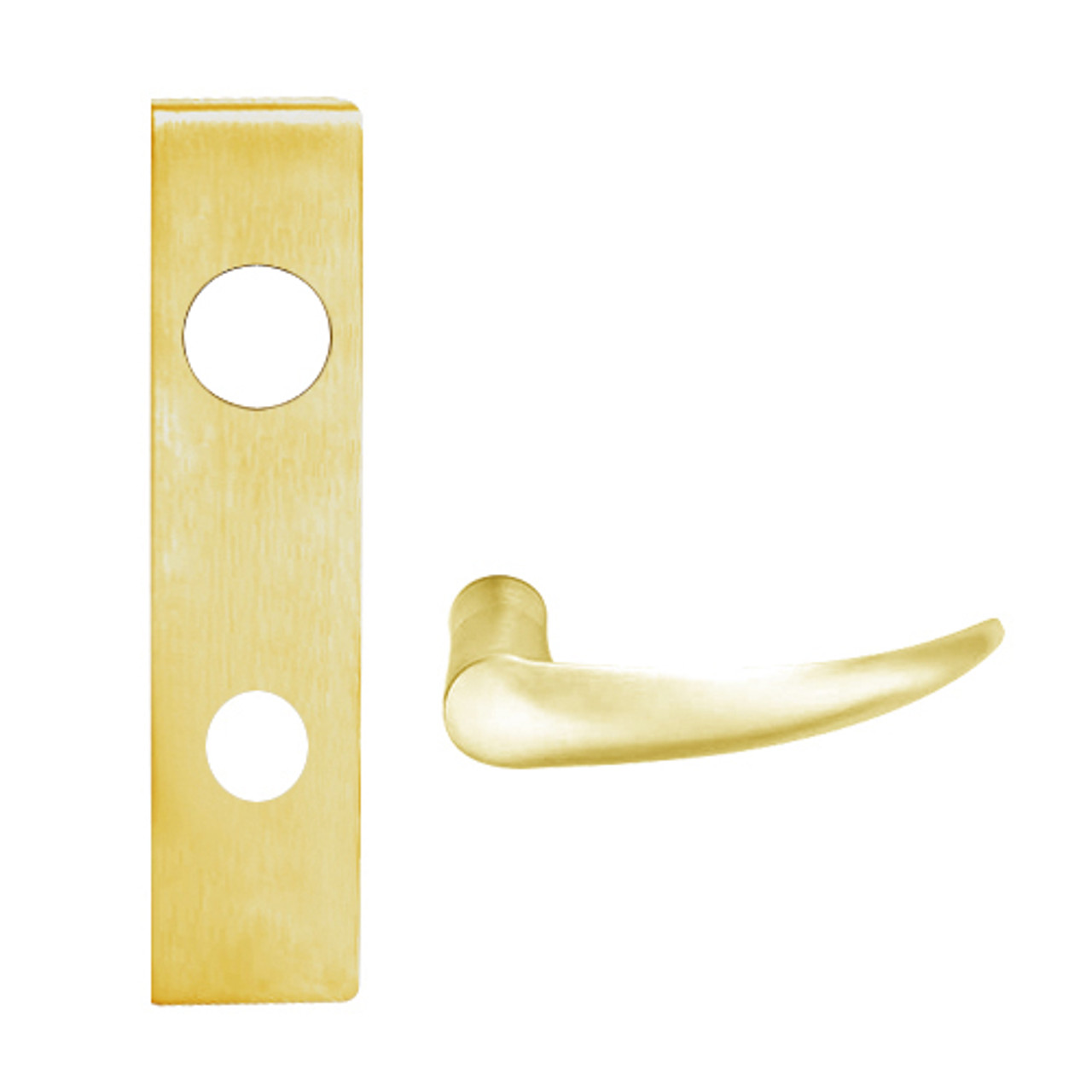 L9070BD-OME-L-605 Schlage L Series Classroom Commercial Mortise Lock with Omega Lever Design Prepped for SFIC in Bright Brass