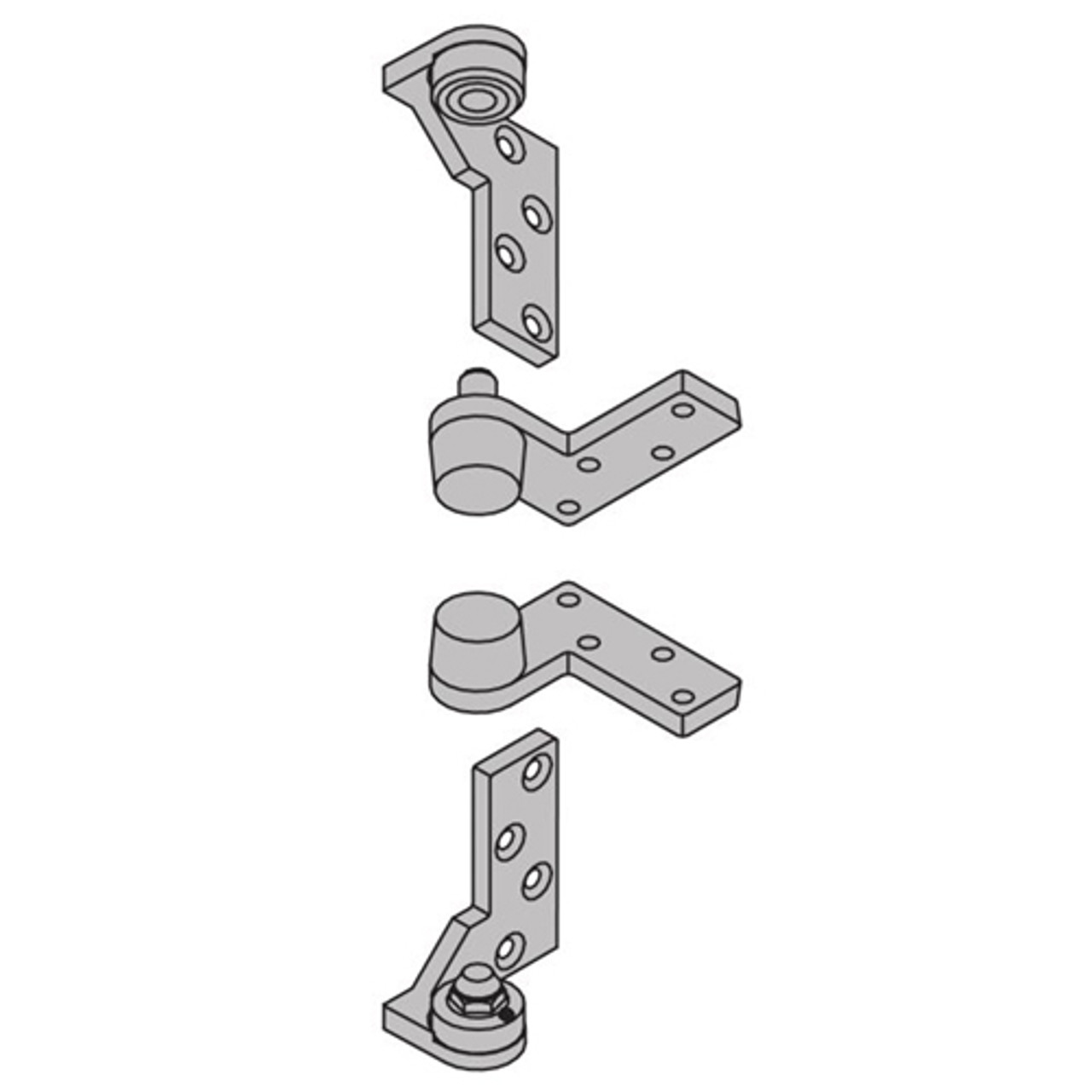 7212V-SET-US3-LH IVES 7212 3/4" Offset Tap & Bottom Pivot Jamb Mount in Bright Brass