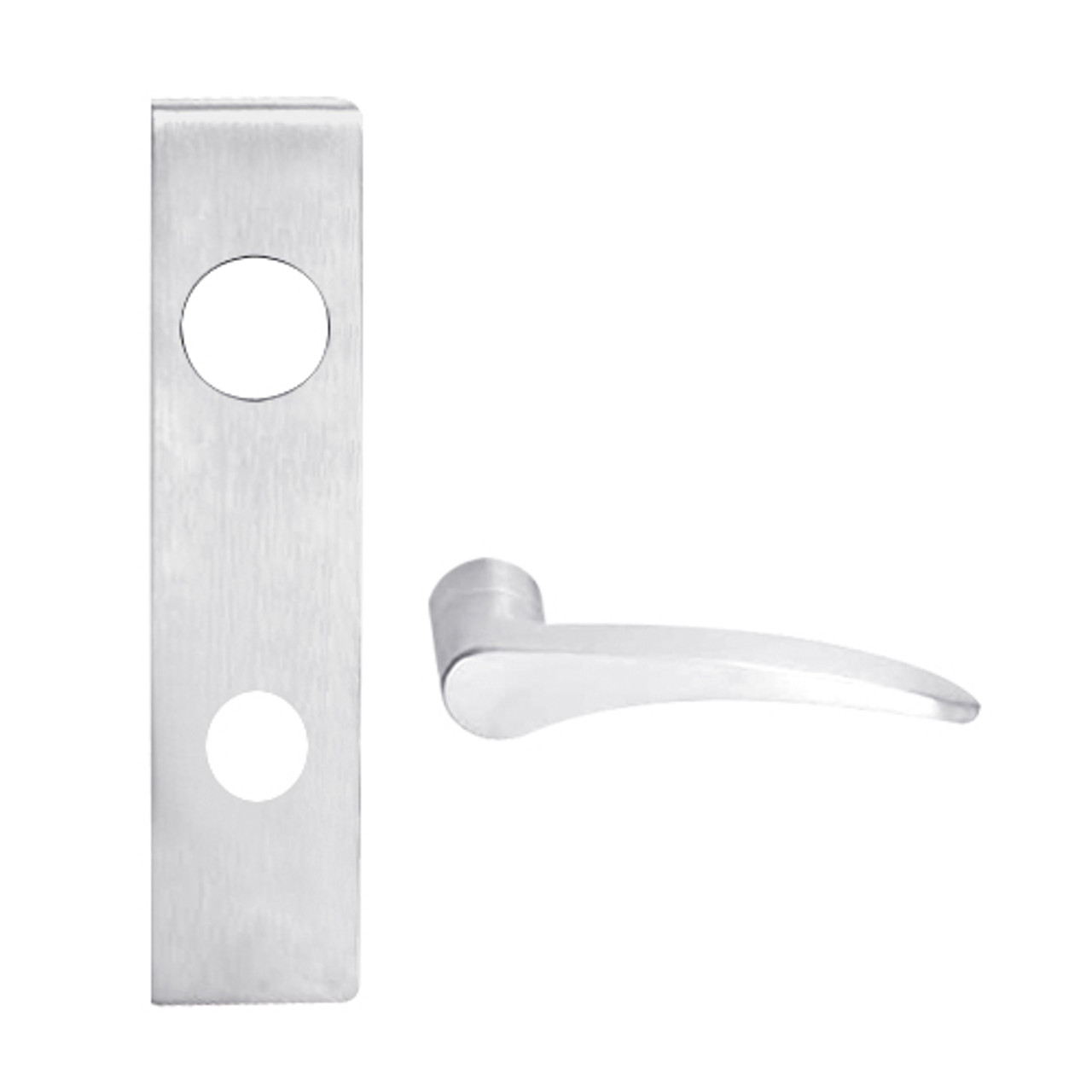 L9080BD-12L-626-LH Schlage L Series Storeroom Commercial Mortise Lock with 12 Cast Lever Design Prepped for SFIC in Satin Chrome