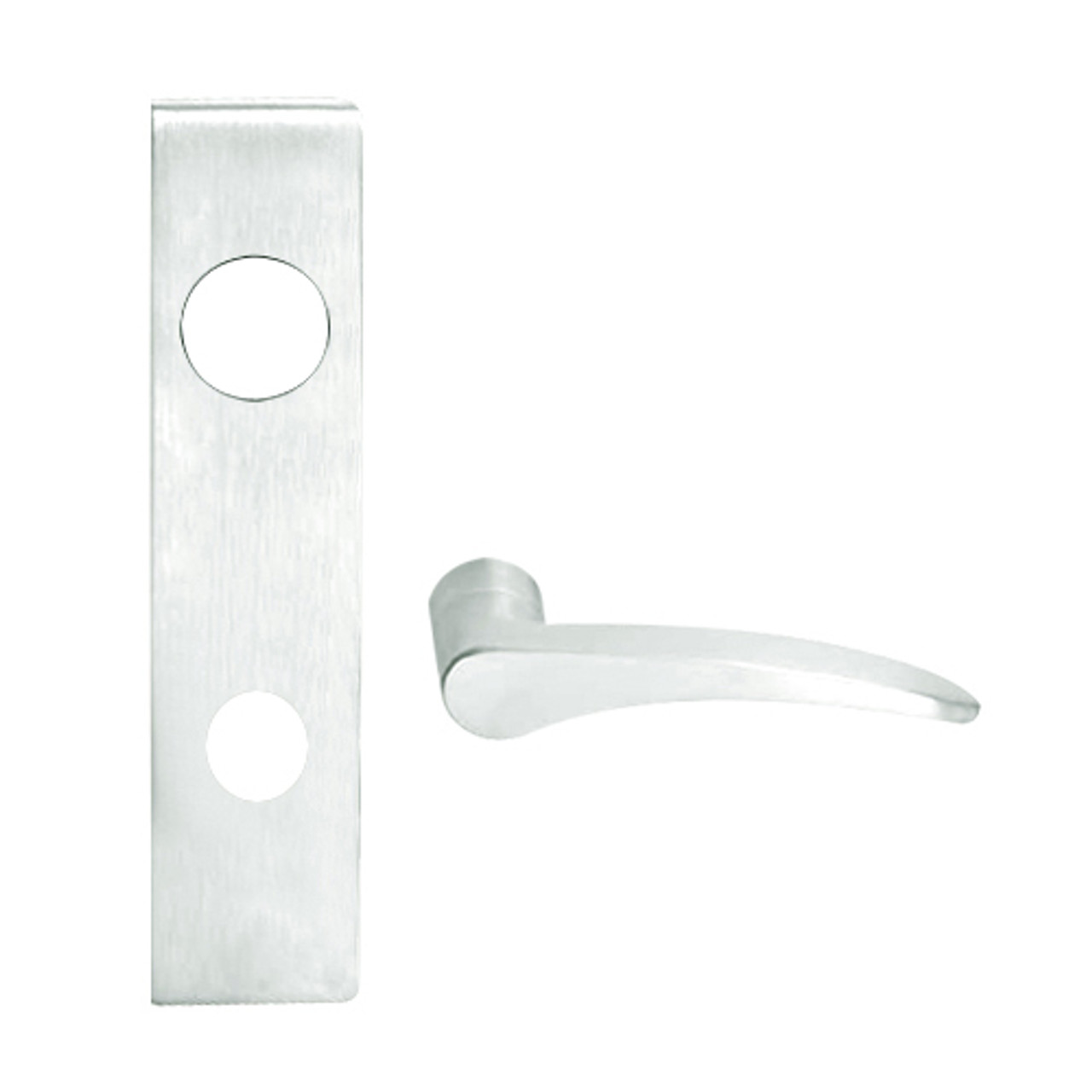 L9080BD-12L-619-LH Schlage L Series Storeroom Commercial Mortise Lock with 12 Cast Lever Design Prepped for SFIC in Satin Nickel