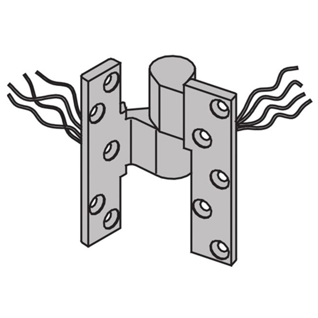 7215PT-INT-TW4-US4-LH IVES 7215 3/4" Offset Intermediate Pivot with 4-Wire Power Transfer in Satin Brass