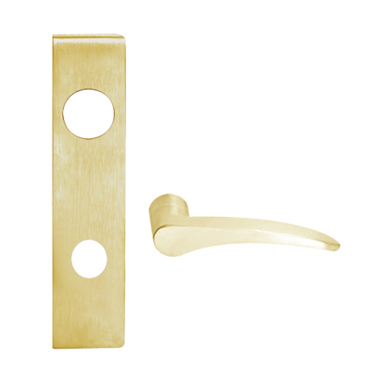 L9050J-12L-606-RH Schlage L Series Entrance Commercial Mortise Lock with 12 Cast Lever Design Prepped for FSIC in Satin Brass