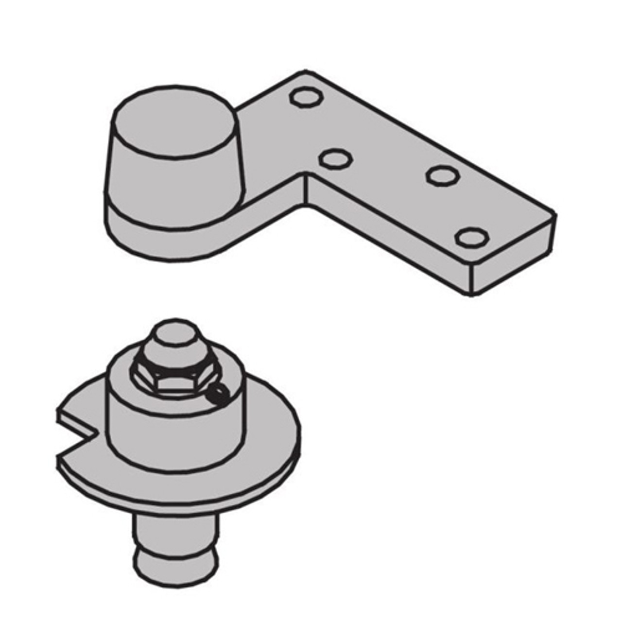 7222-BTM-SP28-LH IVES 7222 3/4" Offset Bottom Pivot in Sprayed Aluminum