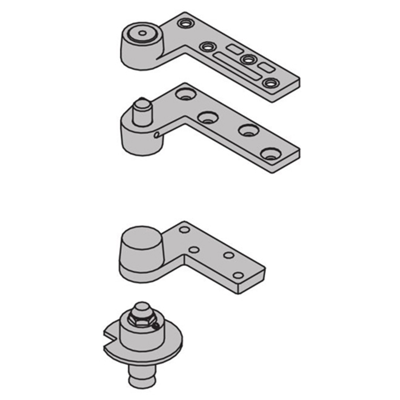 7222-SET-US26D-LH IVES 7222 3/4" Offset Tap & Bottom Pivot in Satin Chrome