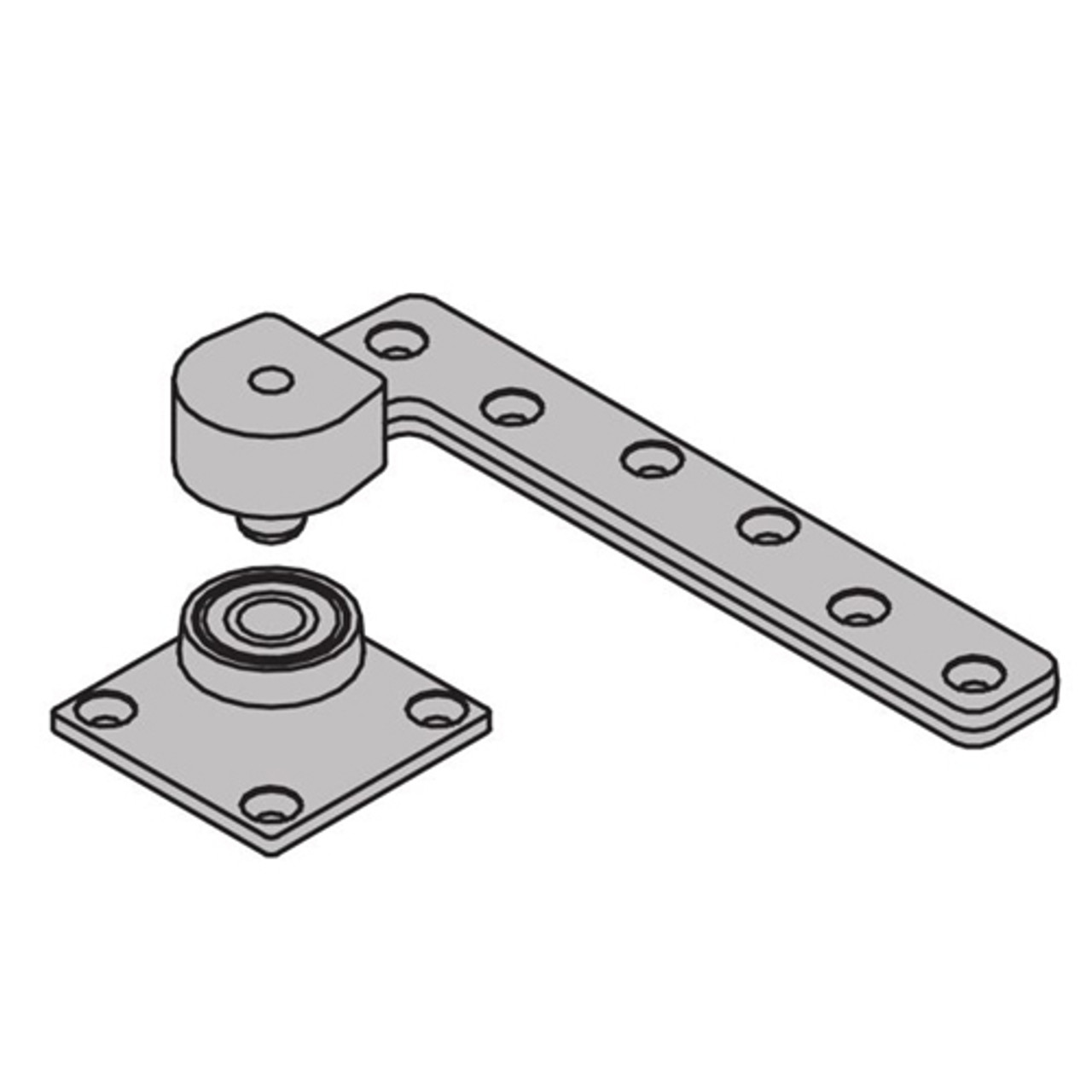 7226-BTM-SP28-LH IVES 7226 3/4" Offset Bottom Pivot in Sprayed Aluminum