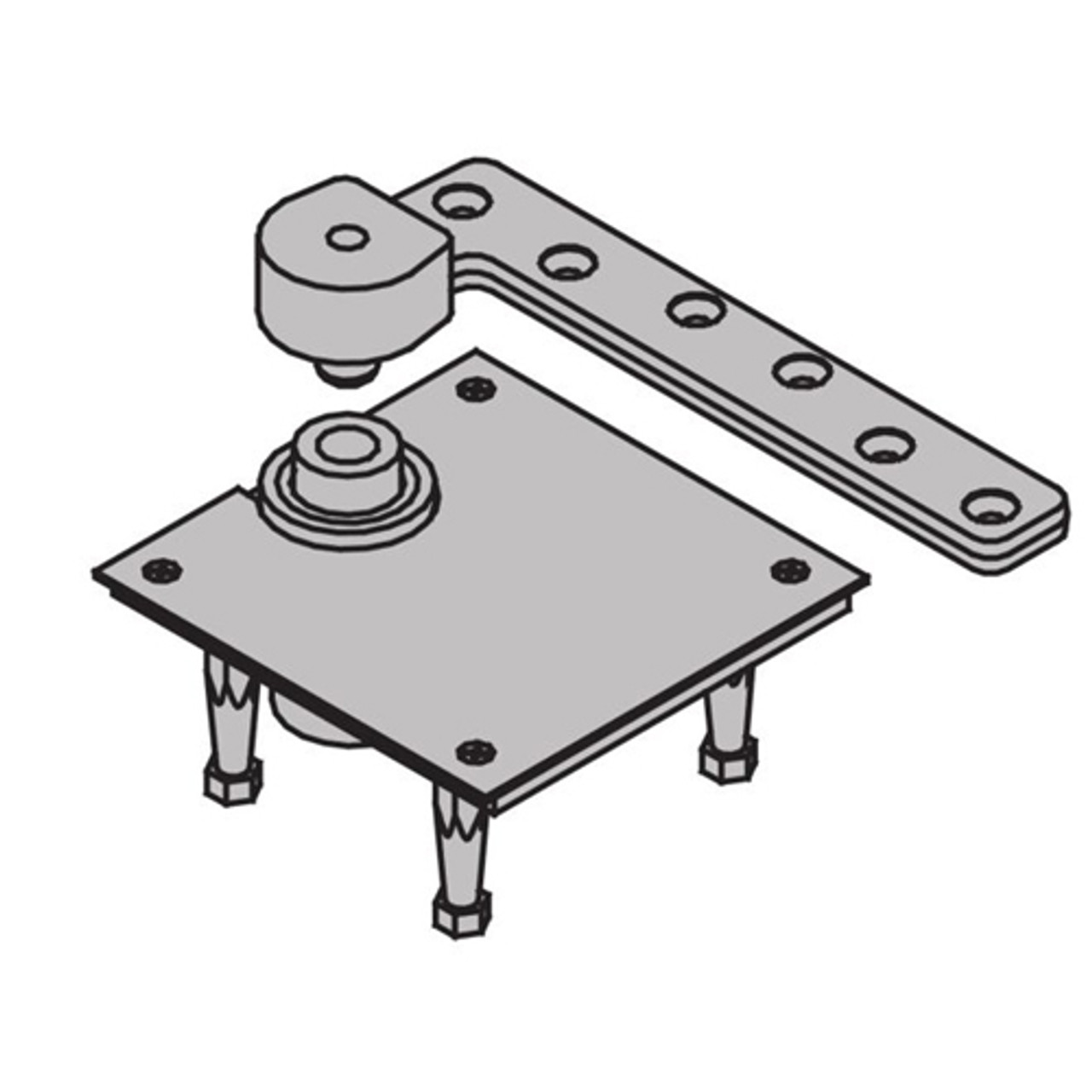 7227-BTM-US26D-LH IVES 7227 3/4" Offset Bottom Pivot in Satin Chrome