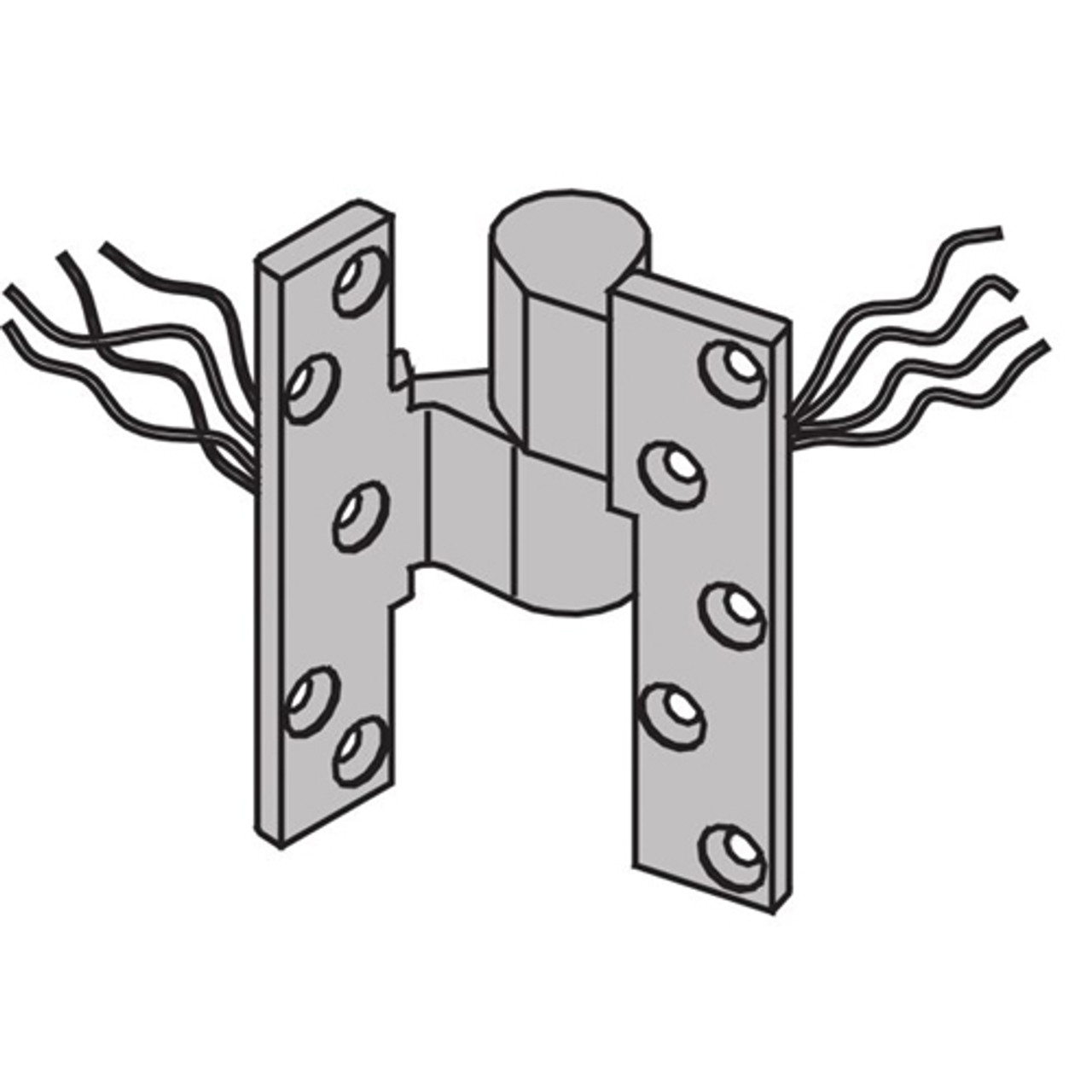 7227PT-INT-TW4-US26D-LH IVES 7227 3/4" Offset Intermediate Pivot with 4-Wire Power Transfer in Satin Chrome