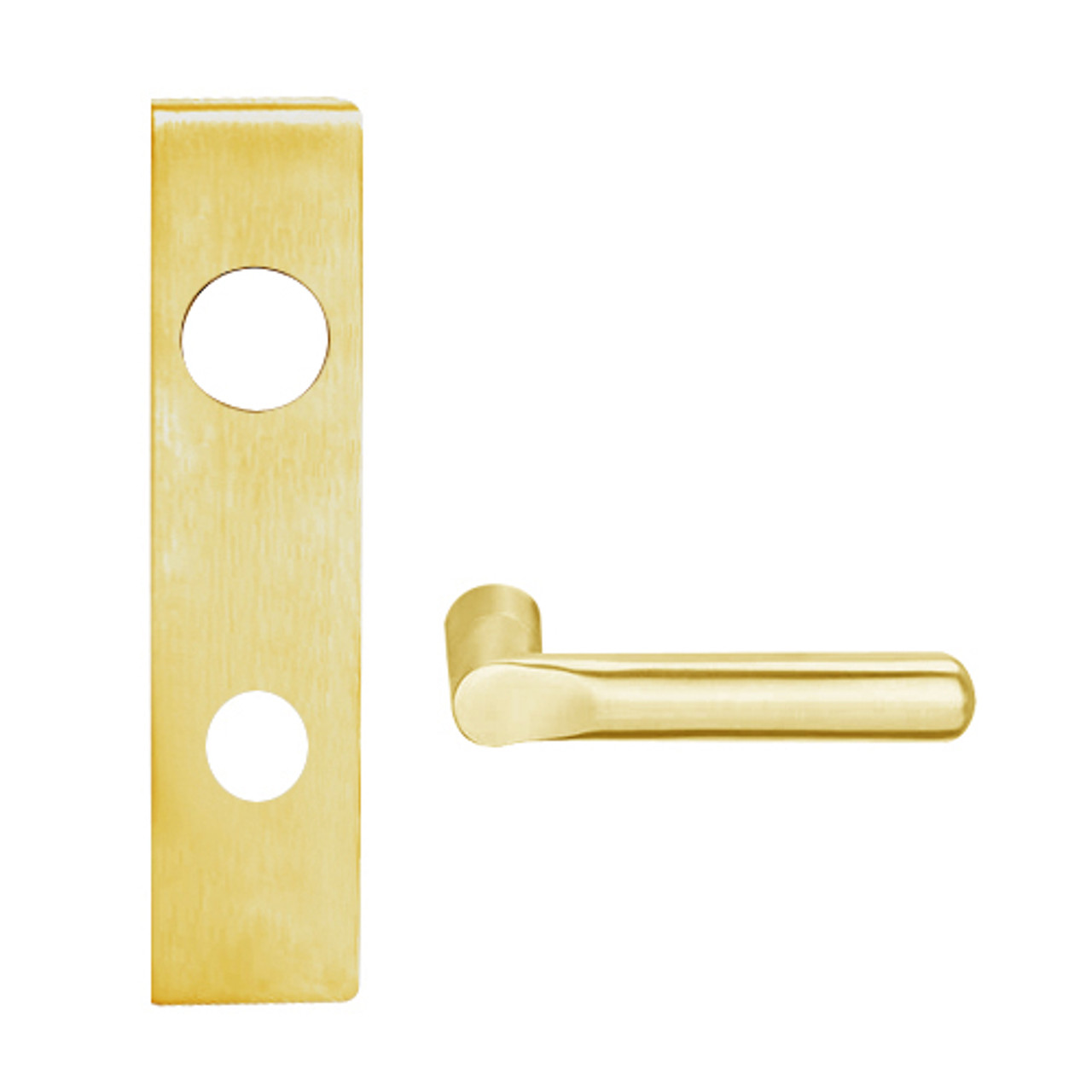L9070J-18L-605 Schlage L Series Classroom Commercial Mortise Lock with 18 Cast Lever Design Prepped for FSIC in Bright Brass