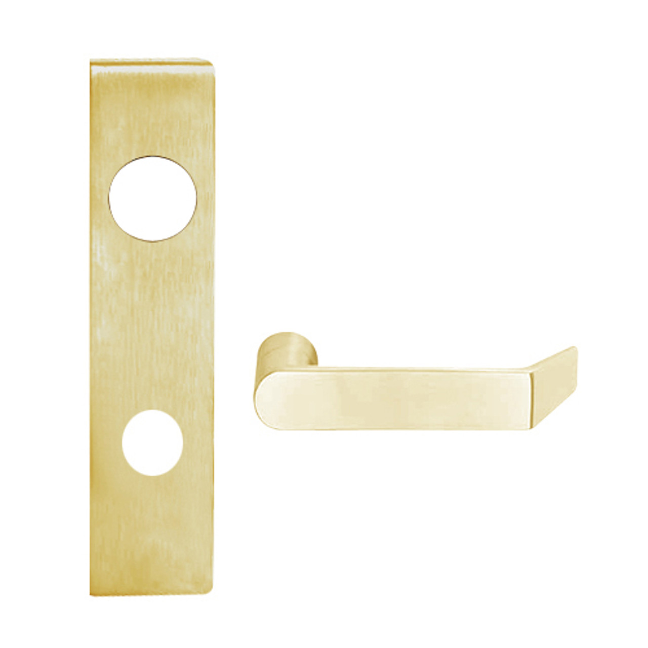 L9070J-06L-606 Schlage L Series Classroom Commercial Mortise Lock with 06 Cast Lever Design Prepped for FSIC in Satin Brass