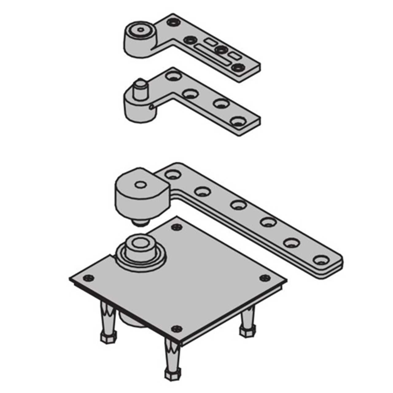 7227F-SET-US26D IVES Fire Rated 7227F 3/4" Offset Tap & Bottom Pivot in Satin Chrome