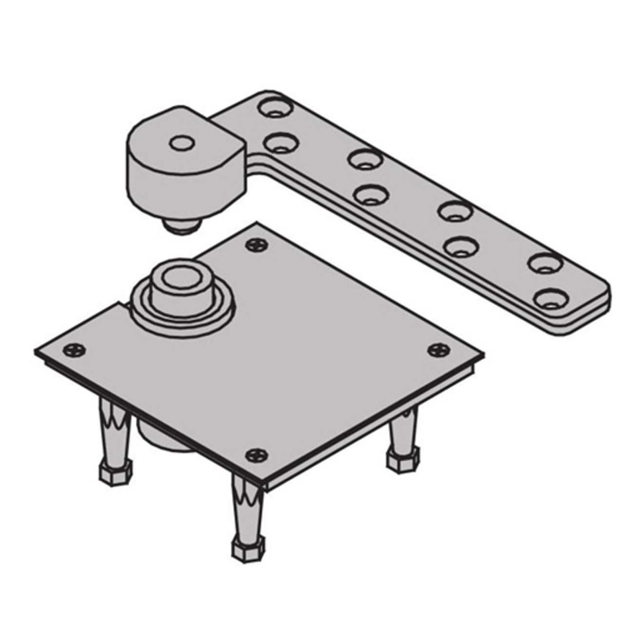 7237F-BTM-SP28-RH IVES Fire Rated 7237F 3/4" Offset Bottom Pivot in Sprayed Aluminum