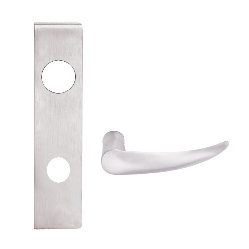 L9080J-OME-L-629 Schlage L Series Storeroom Commercial Mortise Lock with Omega Lever Design Prepped for FSIC in Bright Stainless Steel