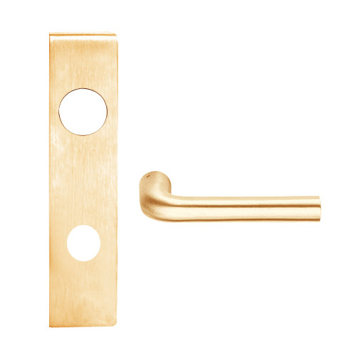L9480L-02L-612 Schlage L Series Less Cylinder Storeroom with Deadbolt Commercial Mortise Lock with 02 Cast Lever Design in Satin Bronze