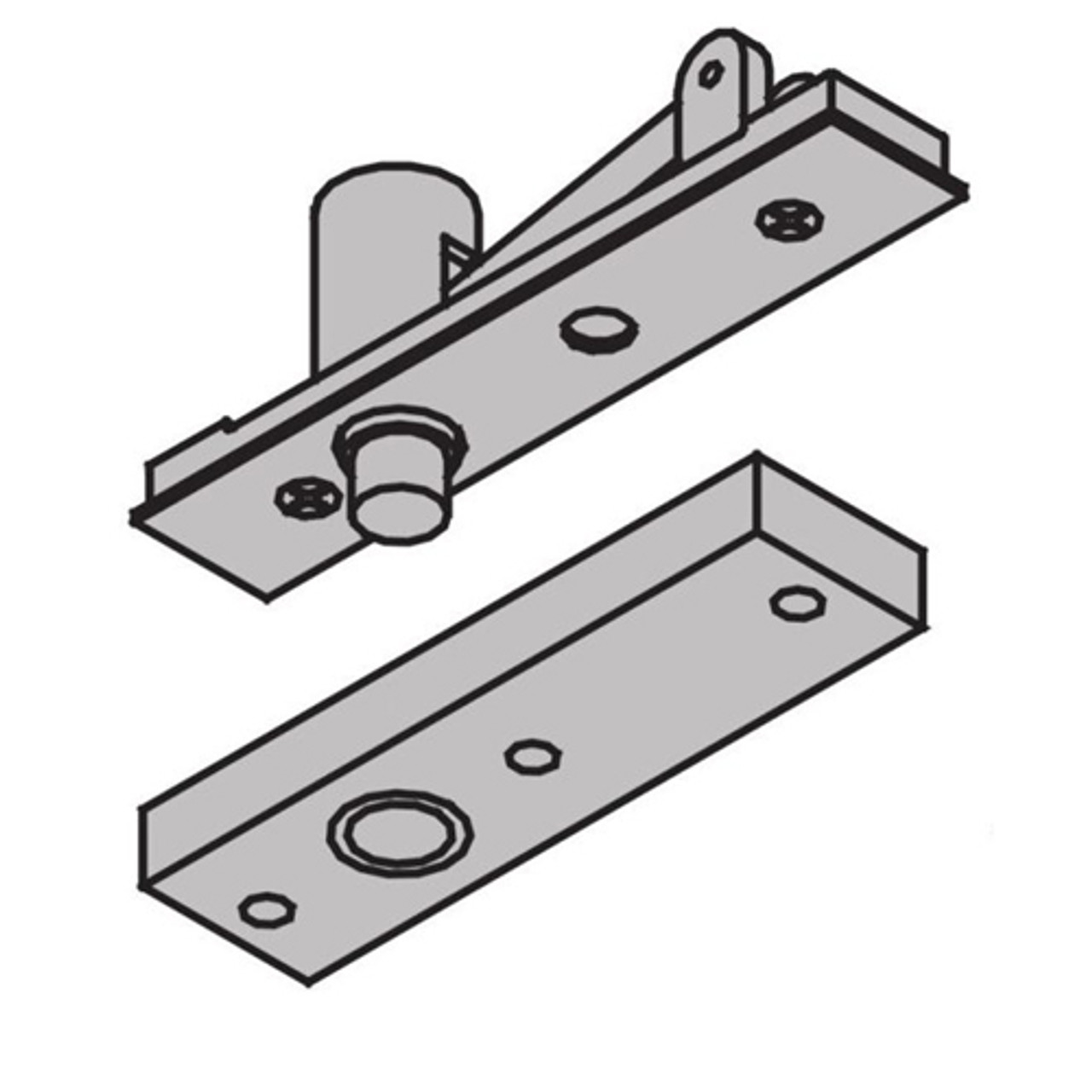 7255-TOP-SP28 IVES 7255 1-1/2" Center Hung Top Pivot in Sprayed Aluminum