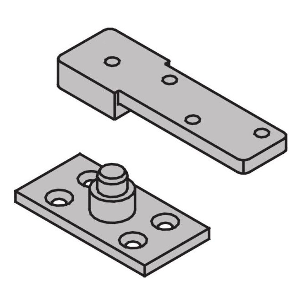 7255J-BTM-US10 IVES 7255J 1-1/2" Center Hung Bottom Pivot in Satin Bronze