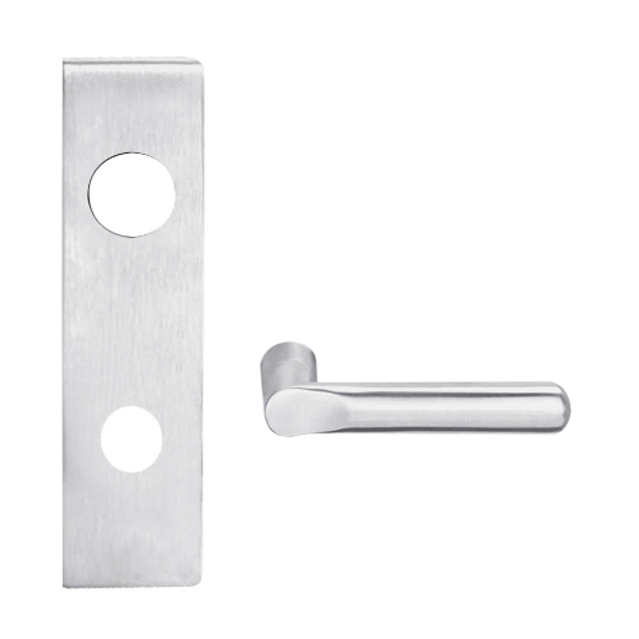 L9082L-18N-626 Schlage L Series Less Cylinder Institution Commercial Mortise Lock with 18 Cast Lever Design in Satin Chrome