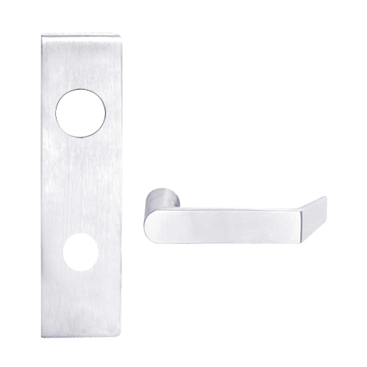 L9082L-06N-625 Schlage L Series Less Cylinder Institution Commercial Mortise Lock with 06 Cast Lever Design in Bright Chrome