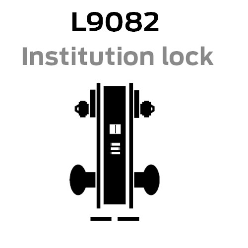L9082L-12N-626-LH, Schlage Institution, Mortise Lock, 12 Lever, N Escutcheon, Less Cylinder, Satin Chrome Finish
