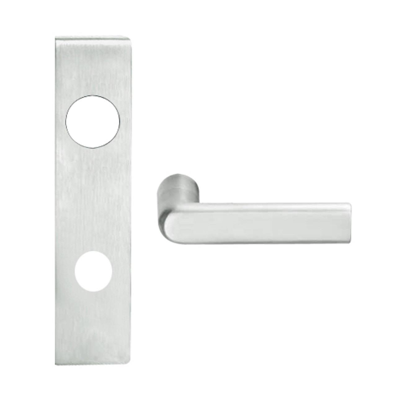 L9082L-01L-619 Schlage L Series Less Cylinder Institution Commercial Mortise Lock with 01 Cast Lever Design in Satin Nickel