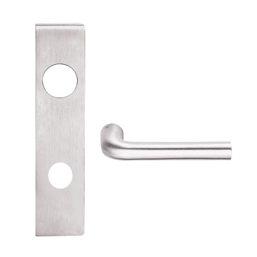 L9082L-02L-629 Schlage L Series Less Cylinder Institution Commercial Mortise Lock with 02 Cast Lever Design in Bright Stainless Steel