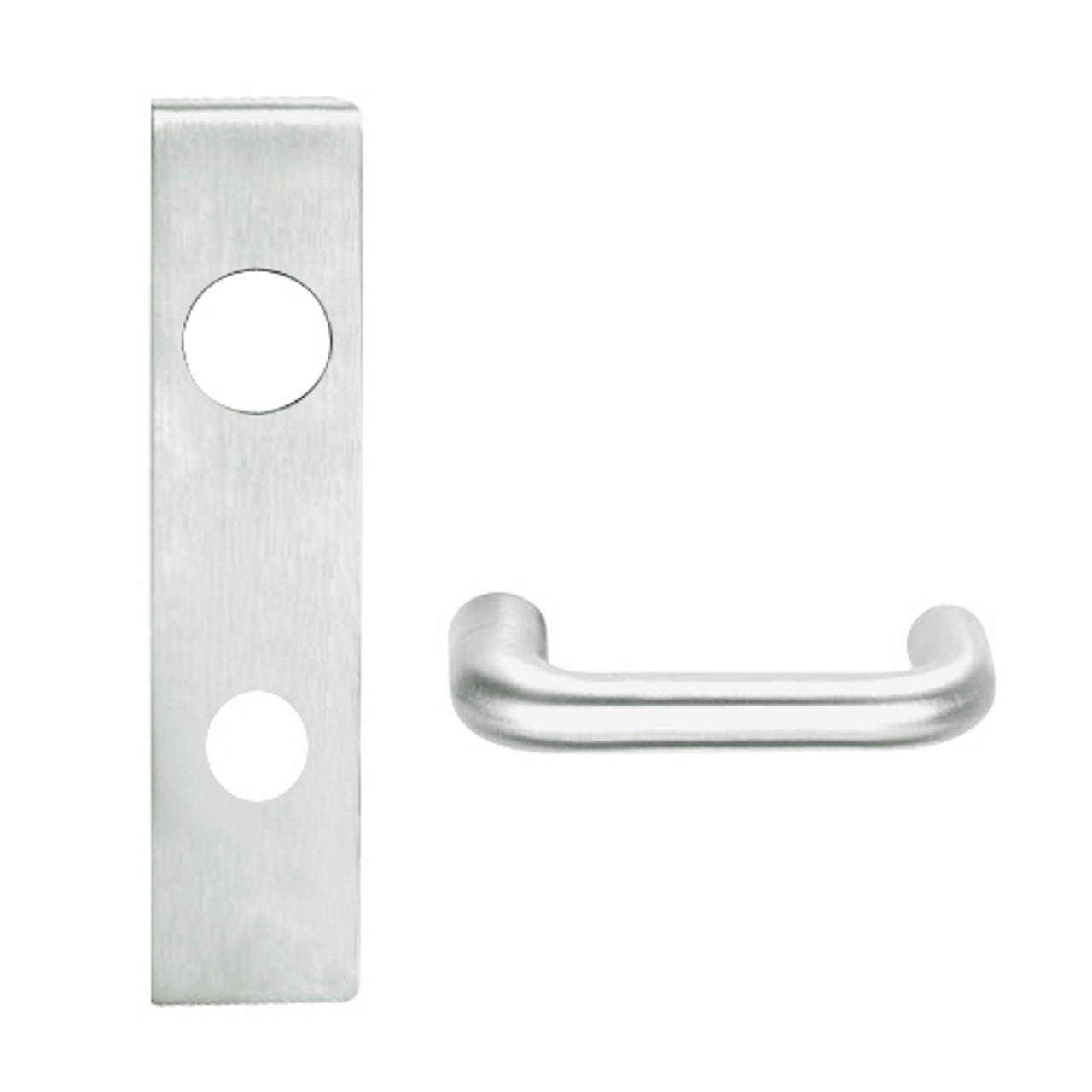 L9082L-03L-619 Schlage L Series Less Cylinder Institution Commercial Mortise Lock with 03 Cast Lever Design in Satin Nickel