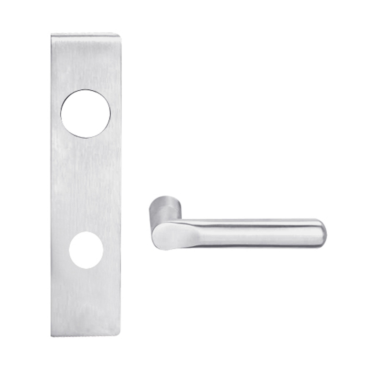 L9082L-18L-626 Schlage L Series Less Cylinder Institution Commercial Mortise Lock with 18 Cast Lever Design in Satin Chrome