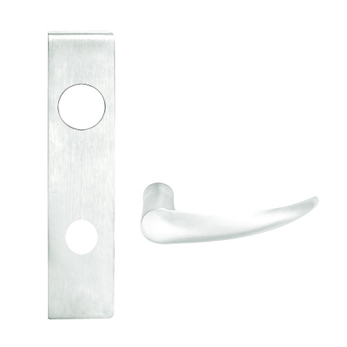 L9082L-OME-L-619 Schlage L Series Less Cylinder Institution Commercial Mortise Lock with Omega Lever Design in Satin Nickel