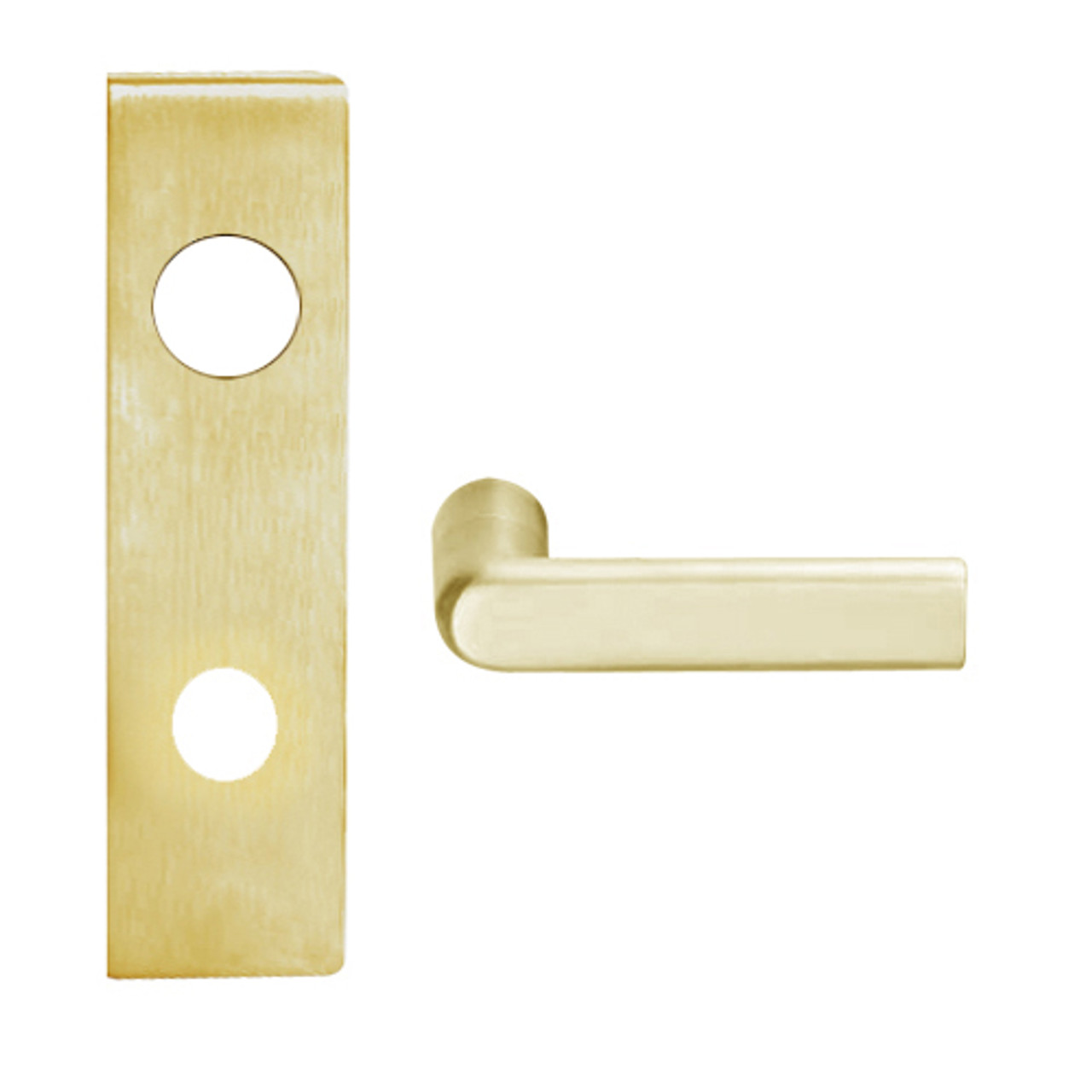 L9456BD-01N-606 Schlage L Series Corridor with Deadbolt Commercial Mortise Lock with 01 Cast Lever Design Prepped for SFIC in Satin Brass