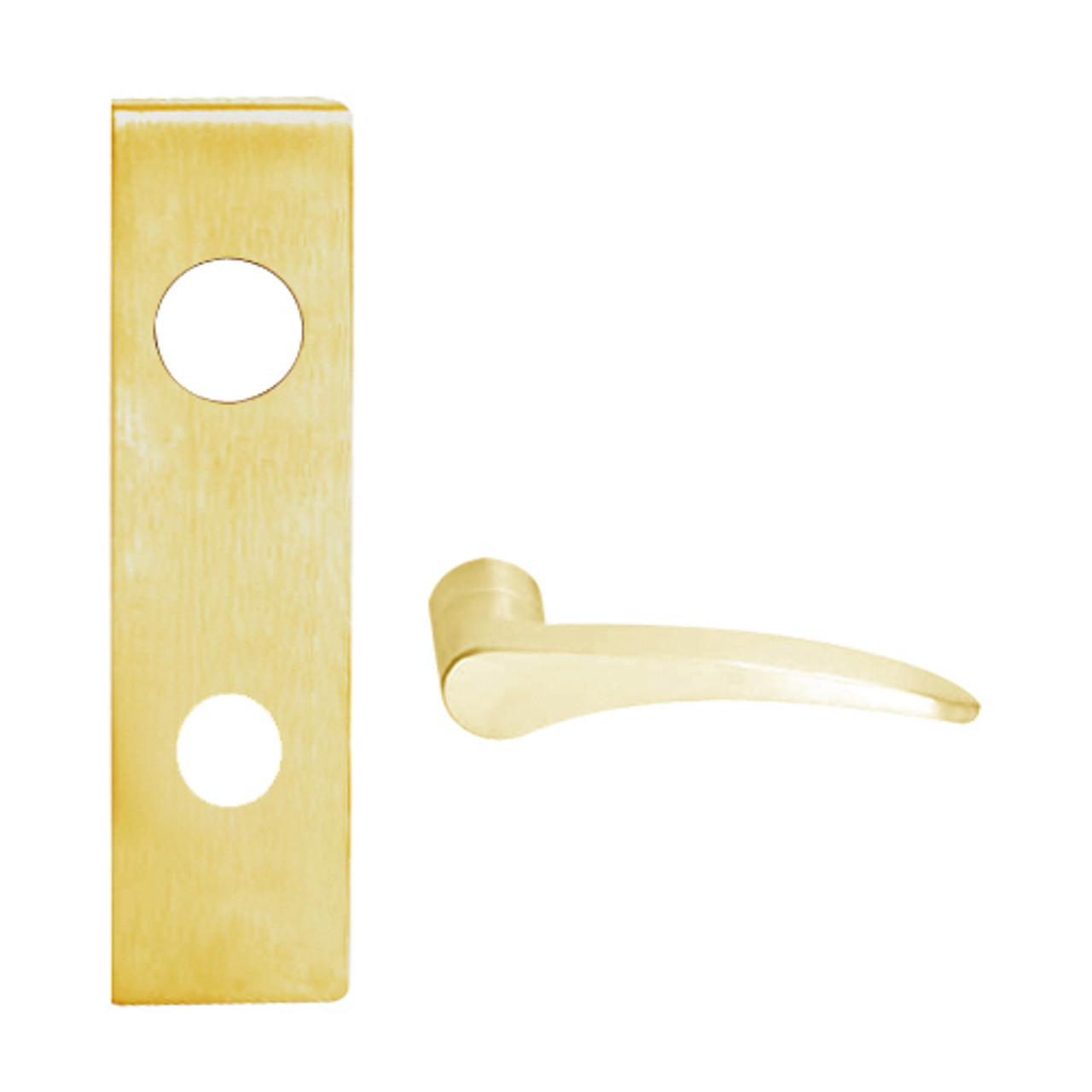L9453J-12N-605-LH Schlage L Series Entrance with Deadbolt Commercial Mortise Lock with 12 Cast Lever Prepped for FSIC in Bright Brass