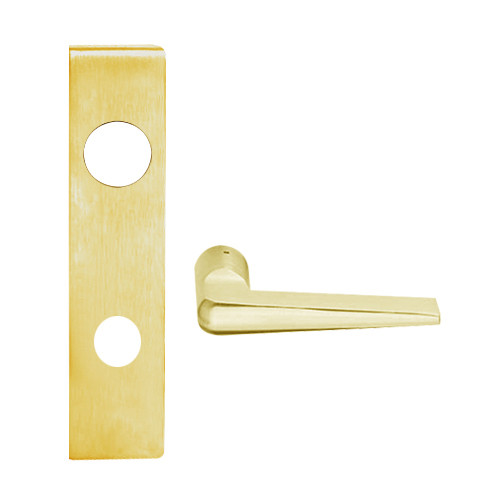 L9480BD-05L-605 Schlage L Series Storeroom with Deadbolt Commercial Mortise Lock with 05 Cast Lever Prepped for SFIC in Bright Brass