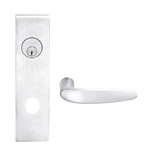 L9082P-07N-625 Schlage L Series Institution Commercial Mortise Lock with 07 Cast Lever Design in Bright Chrome
