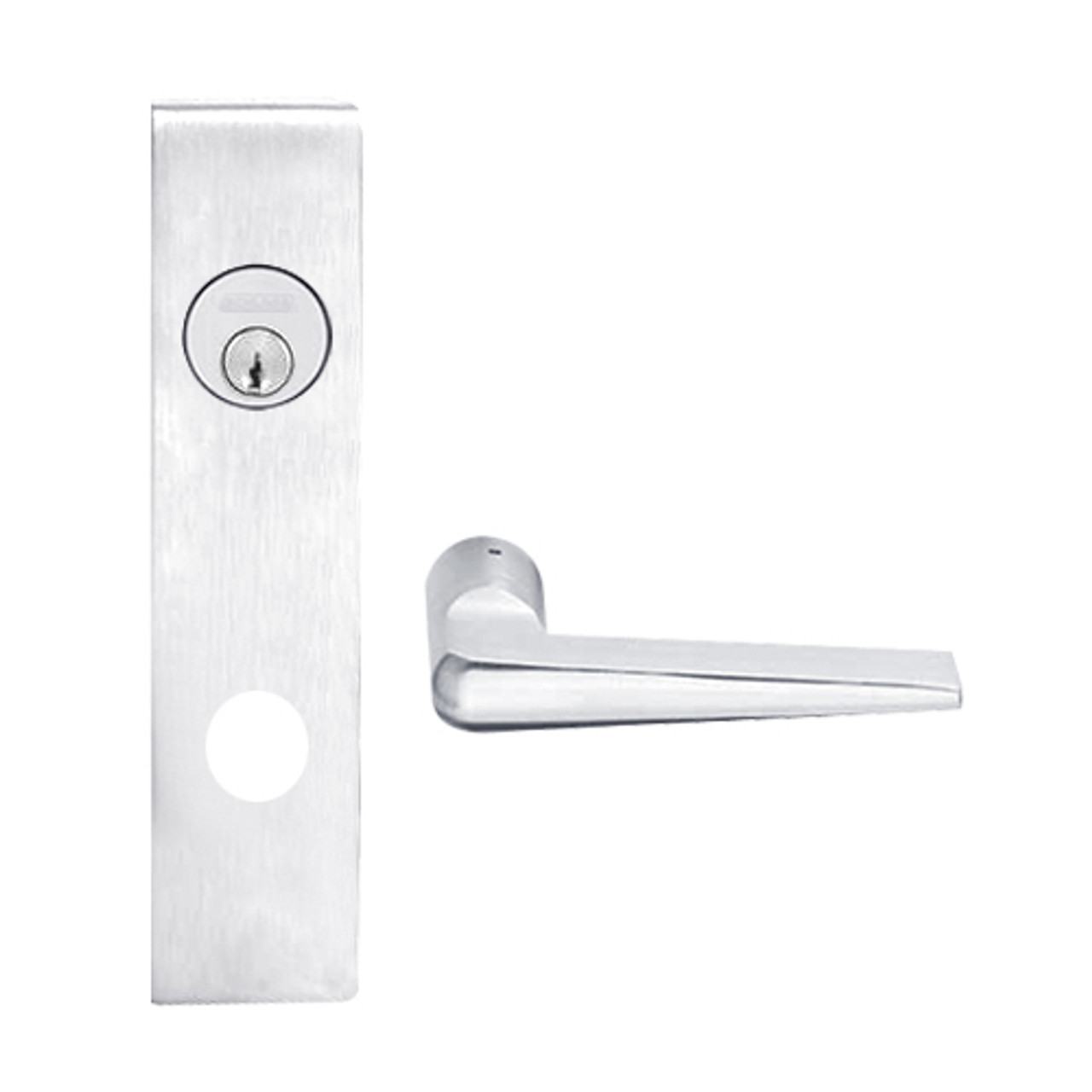 L9082P-05L-625 Schlage L Series Institution Commercial Mortise Lock with 05 Cast Lever Design in Bright Chrome