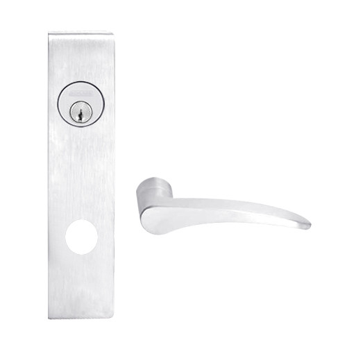 L9082P-12L-625-LH Schlage L Series Institution Commercial Mortise Lock with 12 Cast Lever Design in Bright Chrome