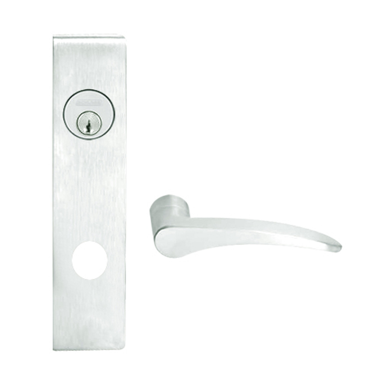 L9082P-12L-619-RH Schlage L Series Institution Commercial Mortise Lock with 12 Cast Lever Design in Satin Nickel