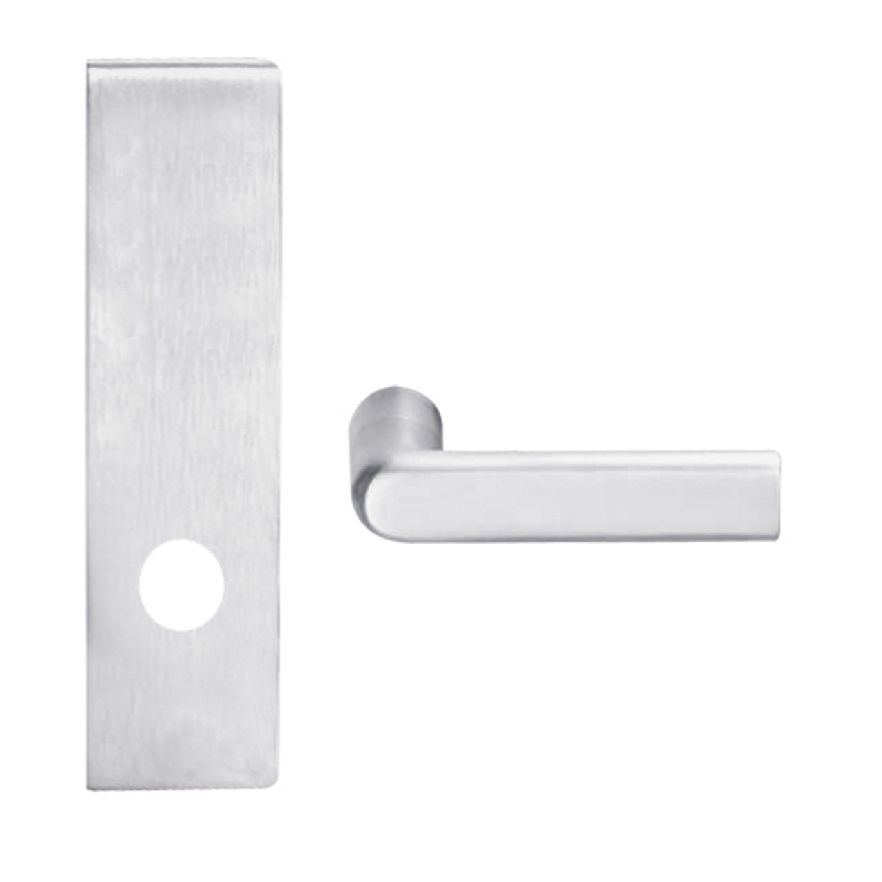 L9025-01N-626 Schlage L Series Exit Commercial Mortise Lock with 01 Cast Lever Design in Satin Chrome