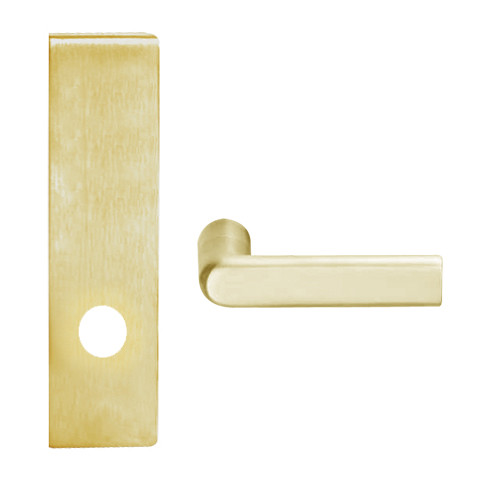 L9025-01N-606 Schlage L Series Exit Commercial Mortise Lock with 01 Cast Lever Design in Satin Brass