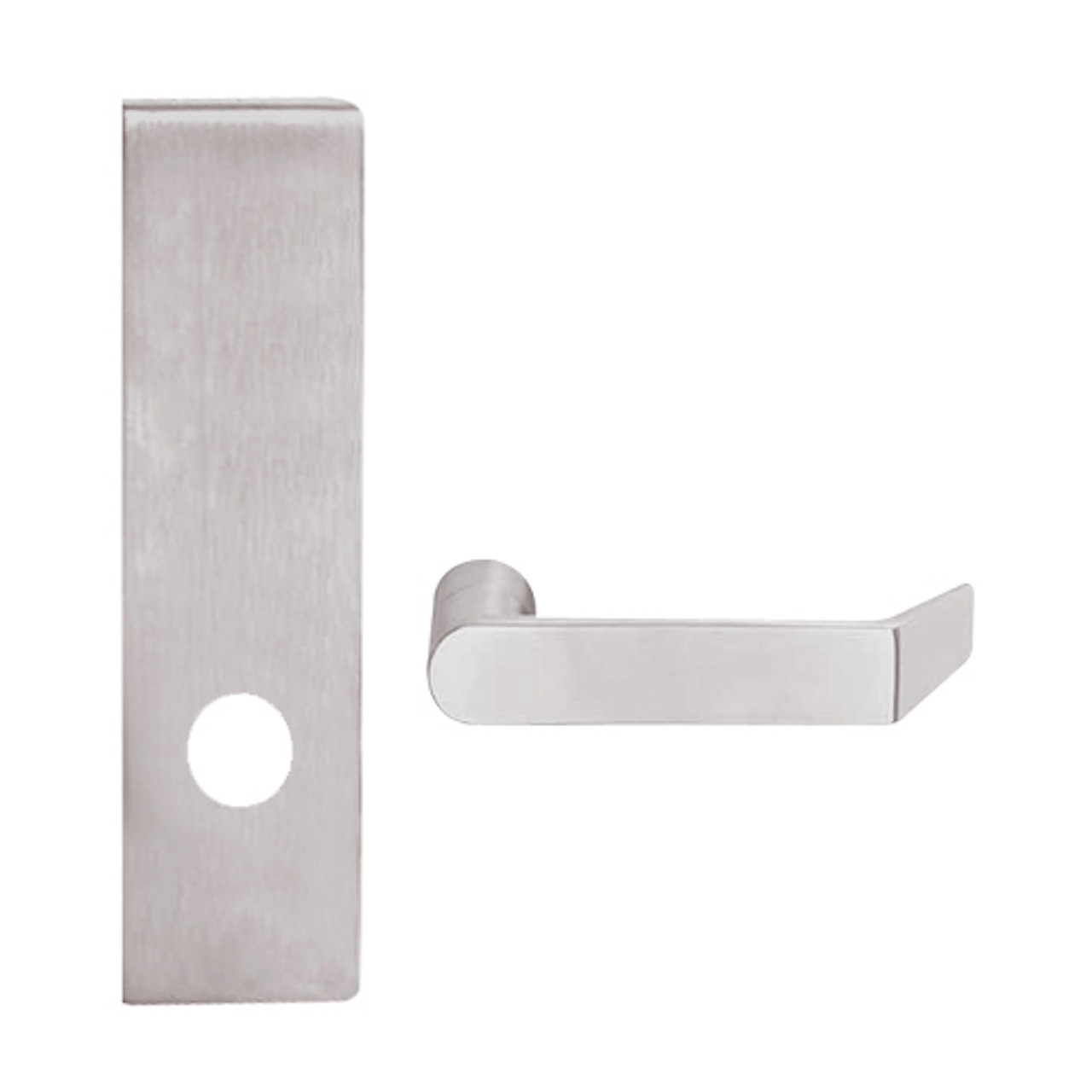 L9025-06N-630 Schlage L Series Exit Commercial Mortise Lock with 06 Cast Lever Design in Satin Stainless Steel