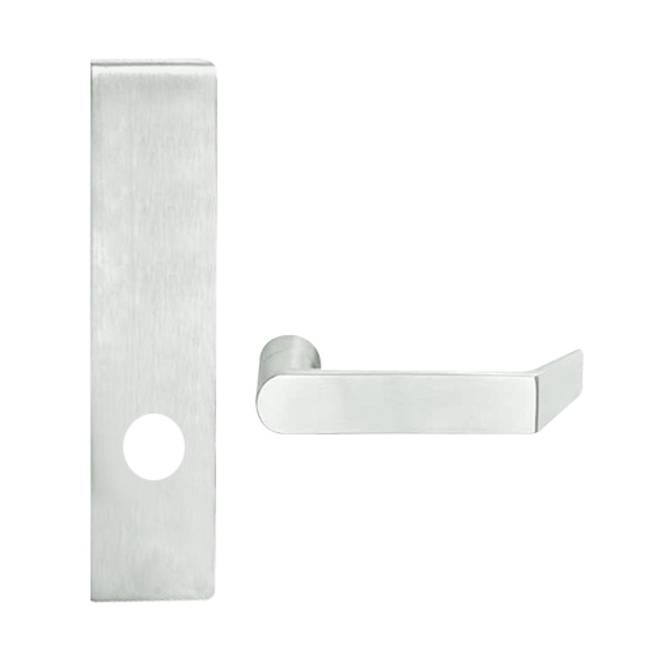 L9025-06L-619 Schlage L Series Exit Commercial Mortise Lock with 06 Cast Lever Design in Satin Nickel