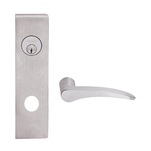 L9026P-12N-630-LH Schlage L Series Exit Lock with Cylinder Commercial Mortise Lock with 12 Cast Lever Design in Satin Stainless Steel