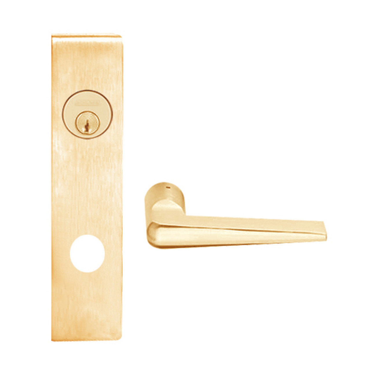 L9026P-05L-612 Schlage L Series Exit Lock with Cylinder Commercial Mortise Lock with 05 Cast Lever Design in Satin Bronze