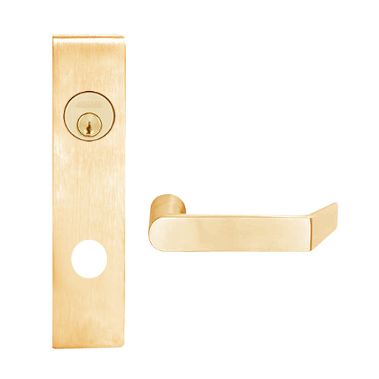 L9026P-06L-612 Schlage L Series Exit Lock with Cylinder Commercial Mortise Lock with 06 Cast Lever Design in Satin Bronze