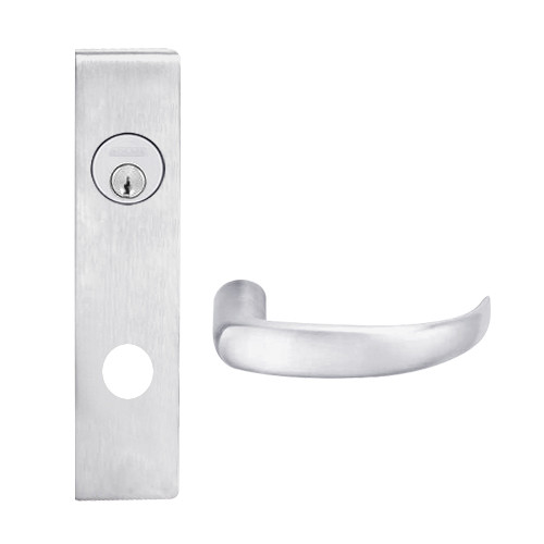L9026P-17L-626 Schlage L Series Exit Lock with Cylinder Commercial Mortise Lock with 17 Cast Lever Design in Satin Chrome