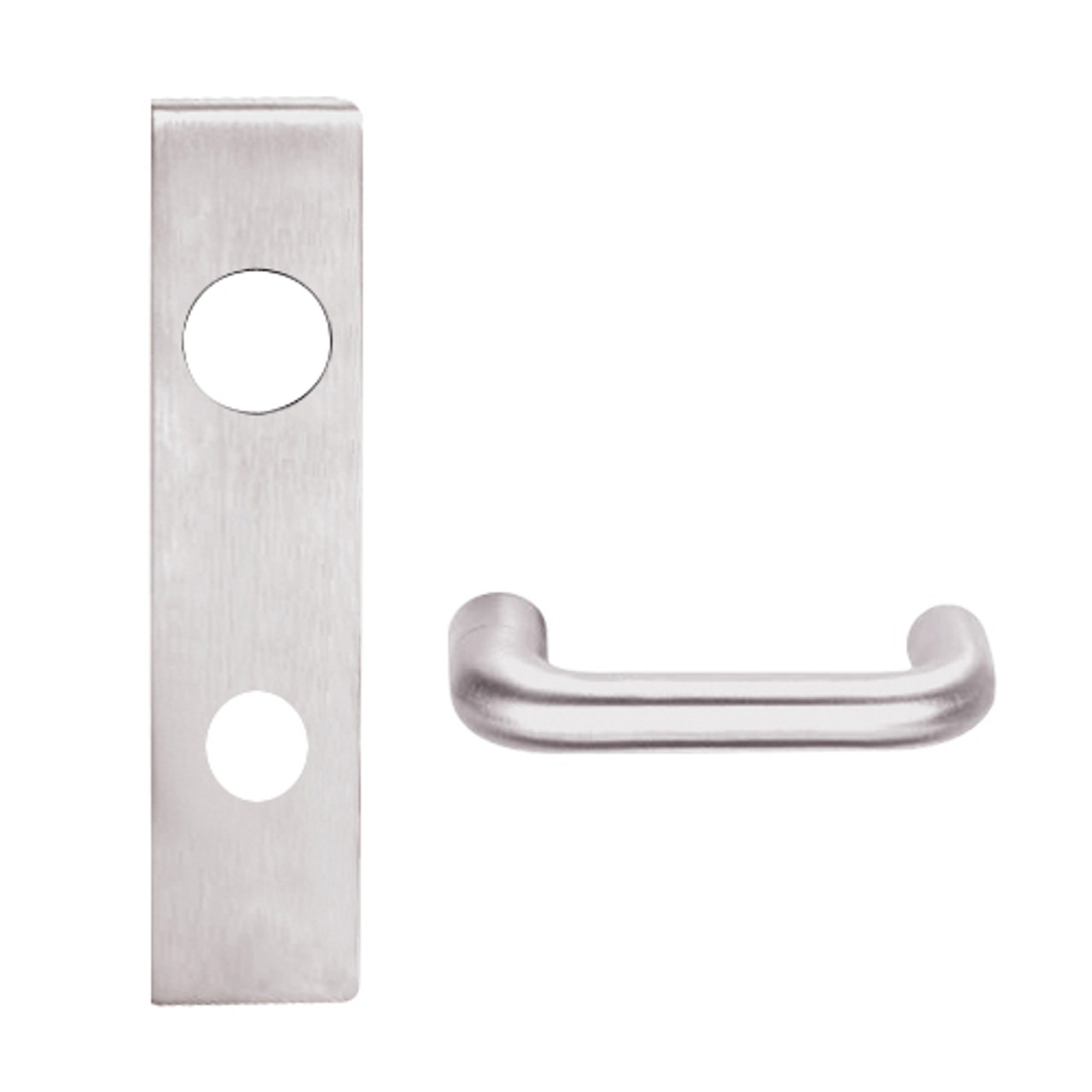 L9026BD-03L-629 Schlage L Series Exit Lock with Cylinder Commercial Mortise Lock with 03 Cast Lever Design Prepped for SFIC in Bright Stainless Steel