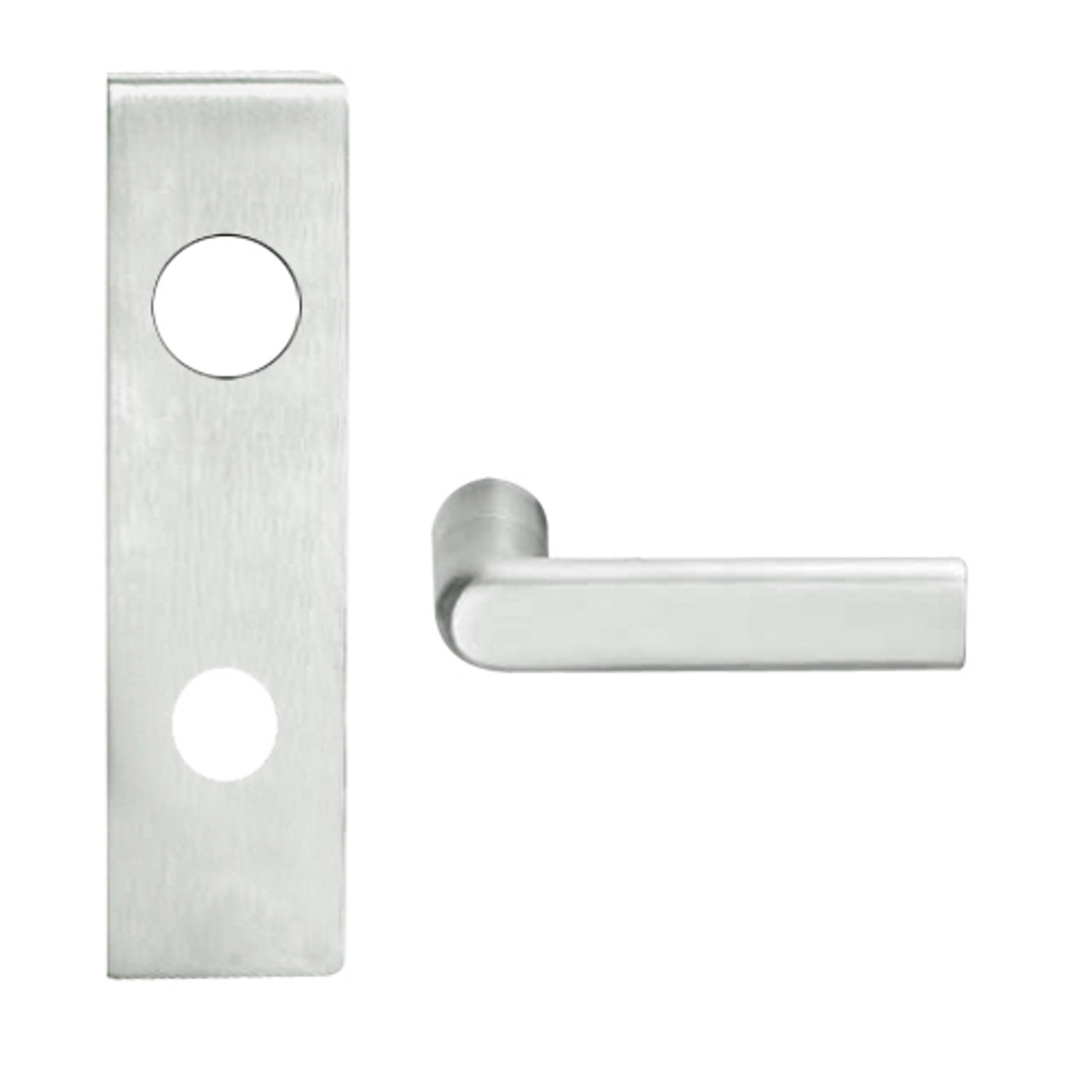 L9026R-01N-619 Schlage L Series Exit Lock with Cylinder Commercial Mortise Lock with 01 Cast Lever Design and Full Size Core in Satin Nickel