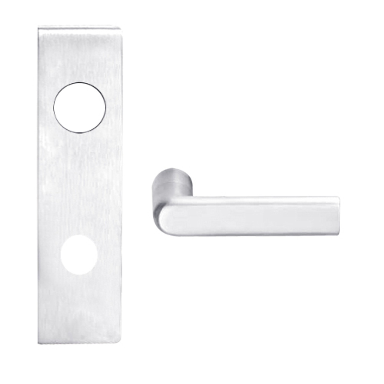 L9026R-01N-625 Schlage L Series Exit Lock with Cylinder Commercial Mortise Lock with 01 Cast Lever Design and Full Size Core in Bright Chrome