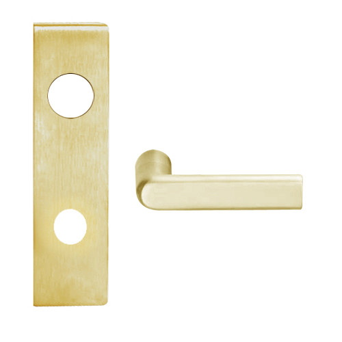 L9070R-01N-606 Schlage L Series Classroom Commercial Mortise Lock with 01 Cast Lever Design and Full Size Core in Satin Brass