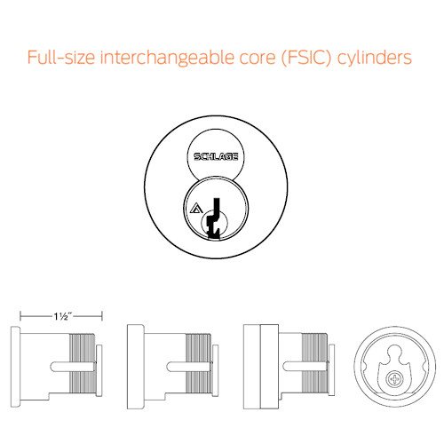 L9456R-18N-626, Schlage Corridor with Deadbolt, Mortise Lock, 18 Lever, N Escutcheon, FSIC Prep, Satin Chrome Finish
