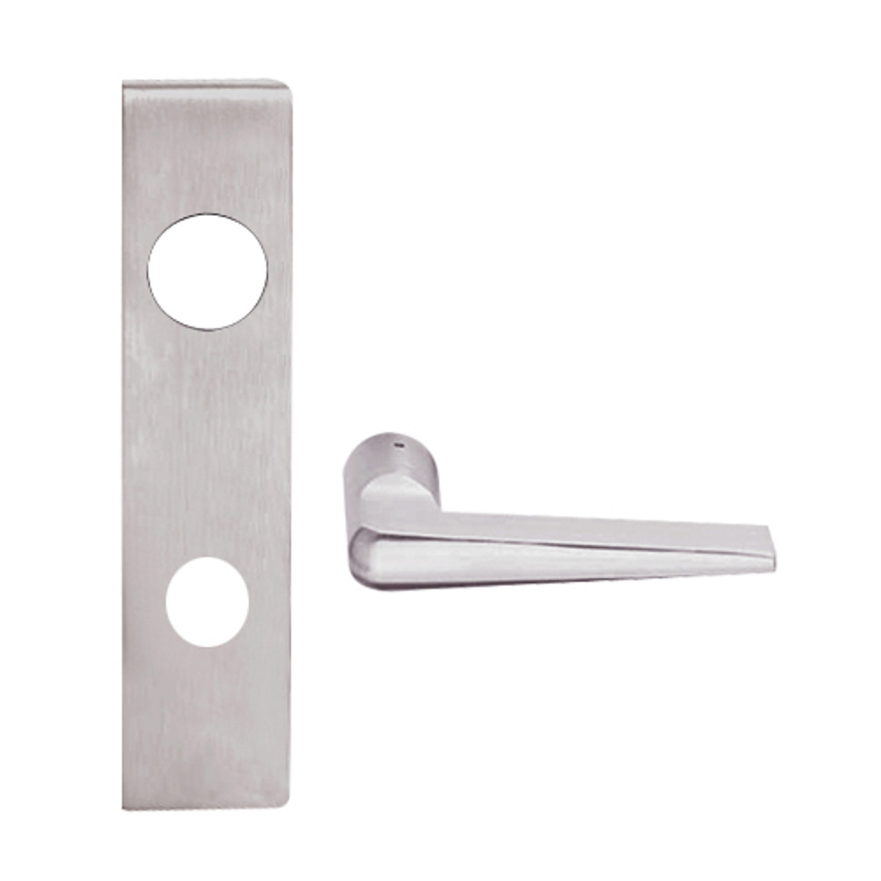 L9082R-05L-630 Schlage L Series Institution Commercial Mortise Lock with 05 Cast Lever and Full Size Core in Satin Stainless Steel