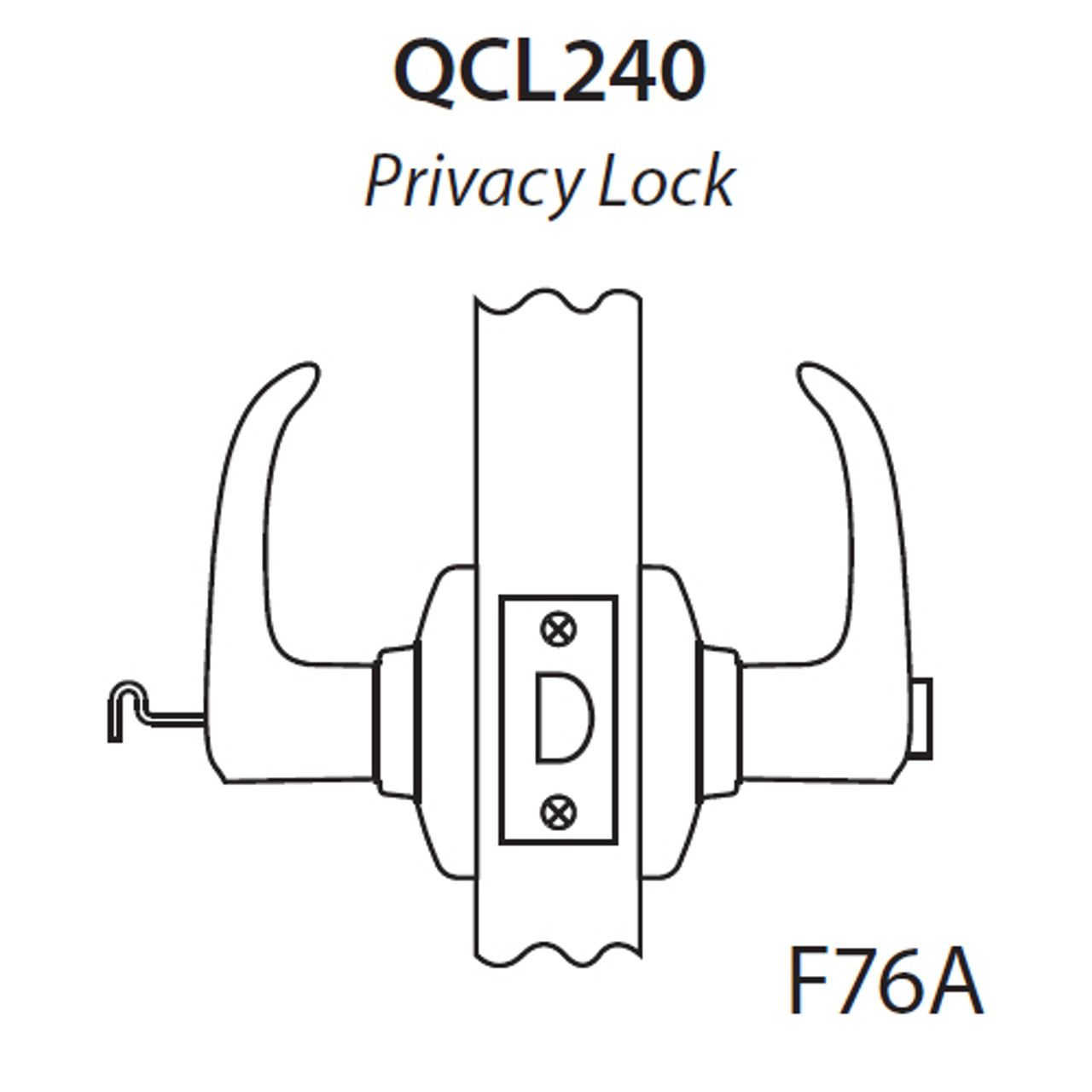 QCL240E613S8478S Stanley QCL200 Series Cylindrical Privacy Lock with Sierra Lever in Oil Rubbed Bronze